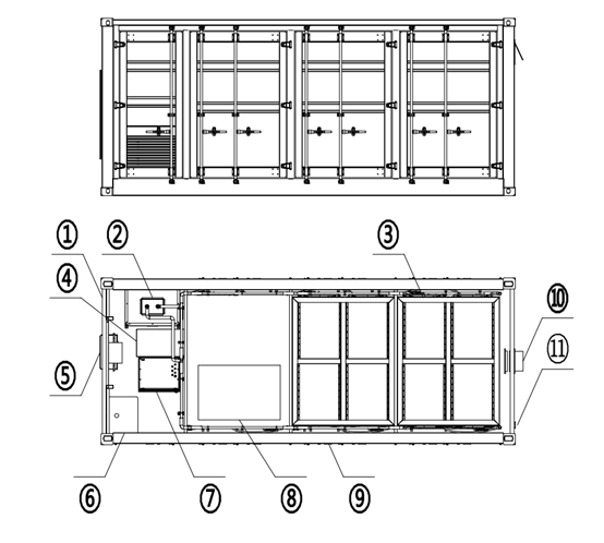 20ft 1000kwh Energy Storage System 500kw Hybrid Container 1MWH Solar ...